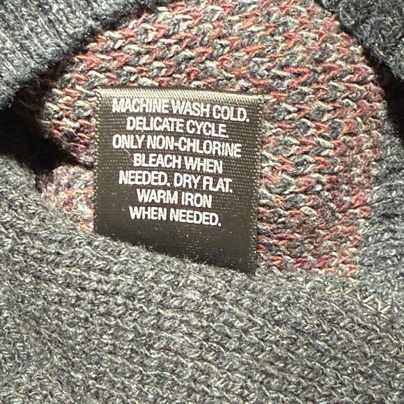 Croft & Barrow Sweater Mens Sz Medium Gray Knit Striped Pullover Preppy Business - Picture 5 of 7